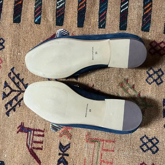 Navy Suede Loafers by Texto (Made in Portugal) Size EU 39 | US 8.5 - Picture 9 of 11
